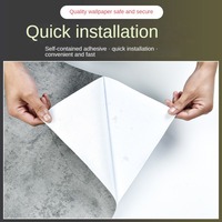 الاسمنت رمادي ملصقات ذاتية اللصق مقاوم للماء الرجعية القديمة مرقش نمط ملصقات الحائط رمادي داكن خلفية غرفة النمط الصناعي - Image 2